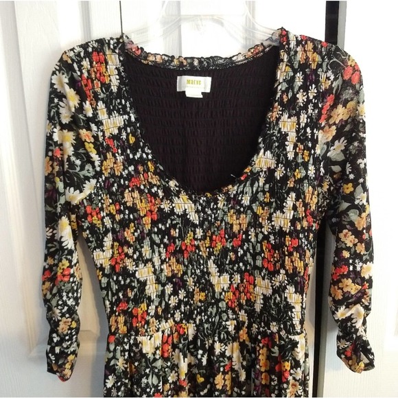 Anthropologie Maeve Omya Maxi Dress Floral Smocked Size S - Picture 5 of 6